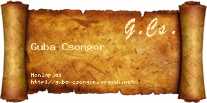 Guba Csongor névjegykártya